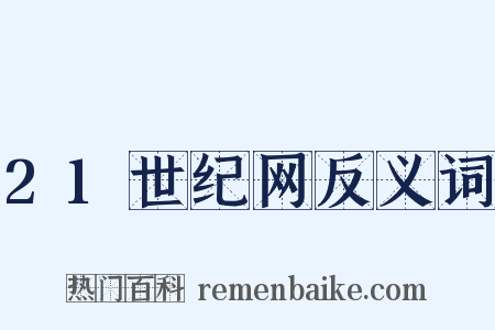 21世纪网反义词是什么意思的图片